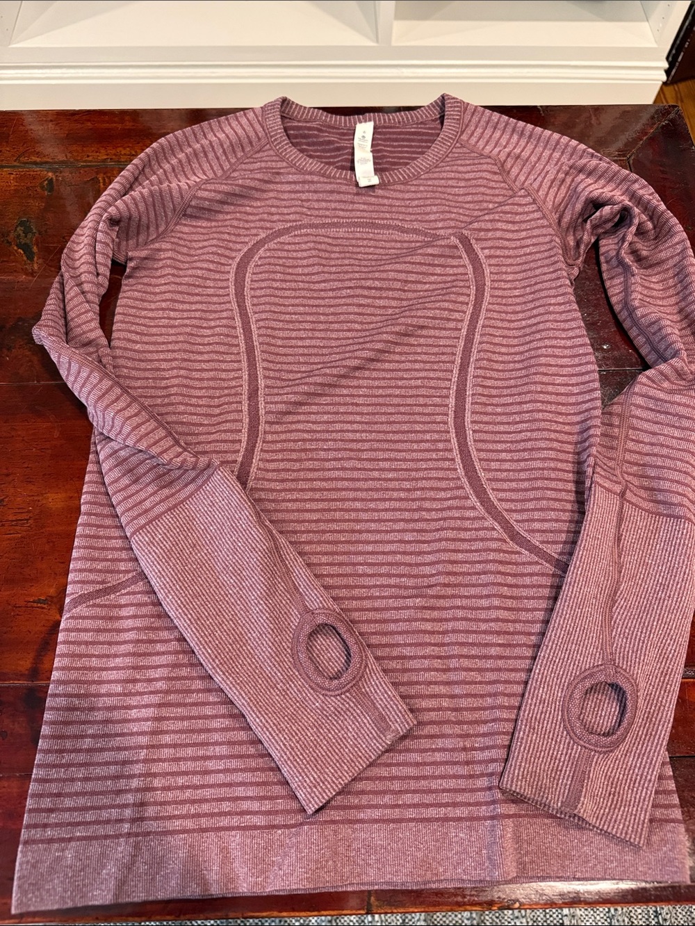 lululemon athletica Striped Crewneck Sweater in Dusty Mauve